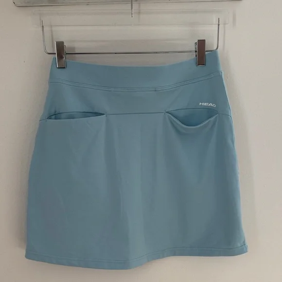 Head Golf Light Blue Athletic Mini Skirt with Stripes size small preppy - Picture 2 of 6